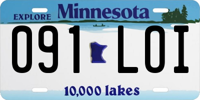 MN license plate 091LOI