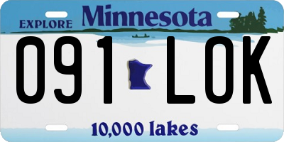 MN license plate 091LOK