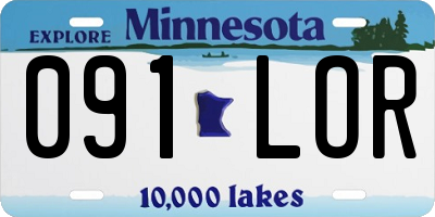 MN license plate 091LOR