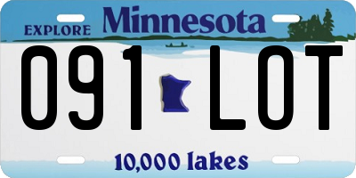 MN license plate 091LOT