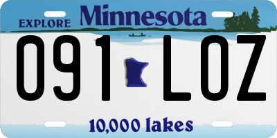 MN license plate 091LOZ