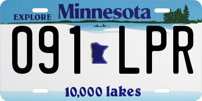MN license plate 091LPR