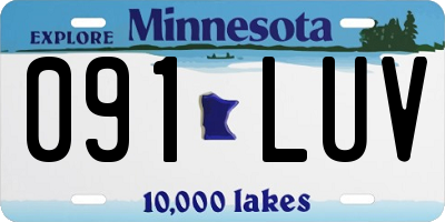 MN license plate 091LUV