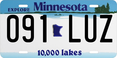 MN license plate 091LUZ