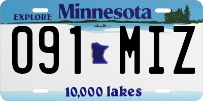 MN license plate 091MIZ