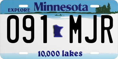 MN license plate 091MJR
