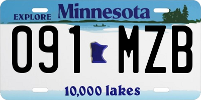 MN license plate 091MZB