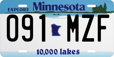MN license plate 091MZF