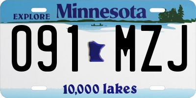 MN license plate 091MZJ
