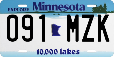 MN license plate 091MZK