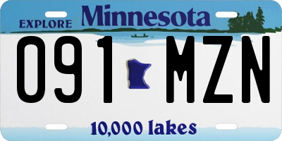 MN license plate 091MZN
