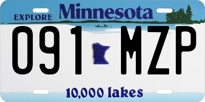MN license plate 091MZP