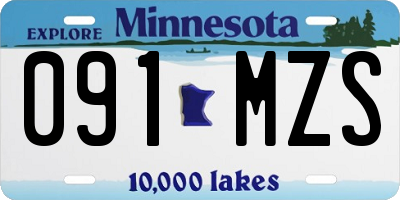 MN license plate 091MZS