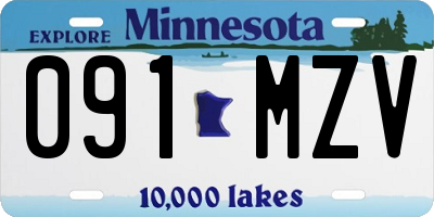 MN license plate 091MZV
