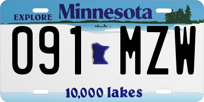 MN license plate 091MZW