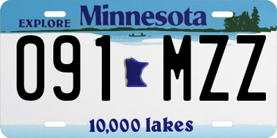 MN license plate 091MZZ