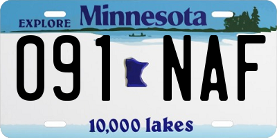 MN license plate 091NAF