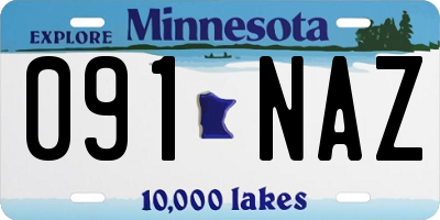 MN license plate 091NAZ