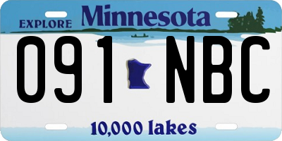 MN license plate 091NBC