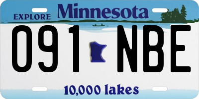 MN license plate 091NBE