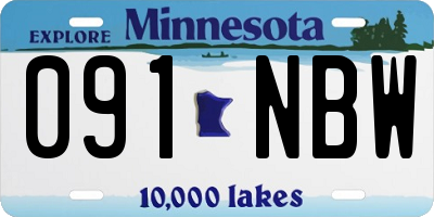 MN license plate 091NBW