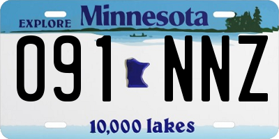 MN license plate 091NNZ