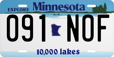 MN license plate 091NOF