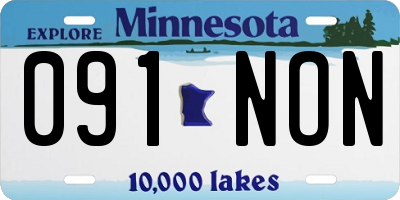 MN license plate 091NON