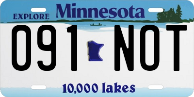 MN license plate 091NOT