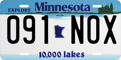 MN license plate 091NOX