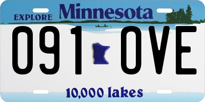 MN license plate 091OVE
