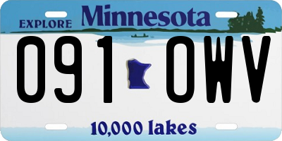 MN license plate 091OWV
