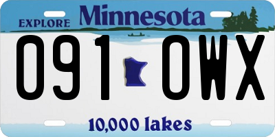 MN license plate 091OWX