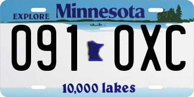 MN license plate 091OXC