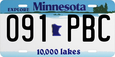 MN license plate 091PBC