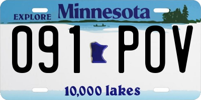 MN license plate 091POV