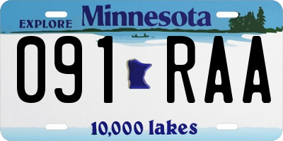 MN license plate 091RAA