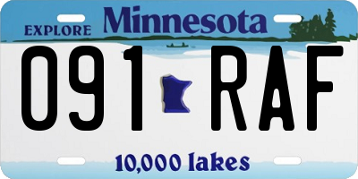 MN license plate 091RAF