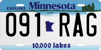 MN license plate 091RAG