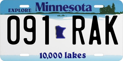 MN license plate 091RAK