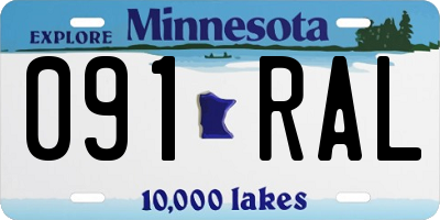 MN license plate 091RAL