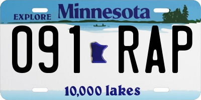 MN license plate 091RAP