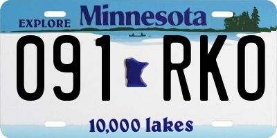 MN license plate 091RKO