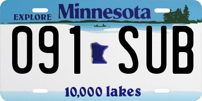 MN license plate 091SUB