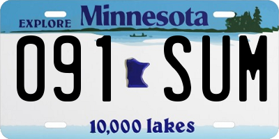 MN license plate 091SUM