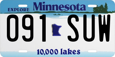 MN license plate 091SUW
