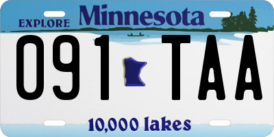 MN license plate 091TAA