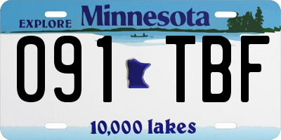 MN license plate 091TBF