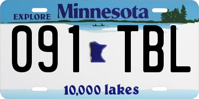 MN license plate 091TBL