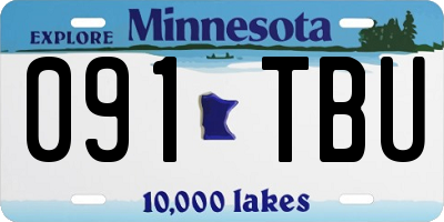 MN license plate 091TBU